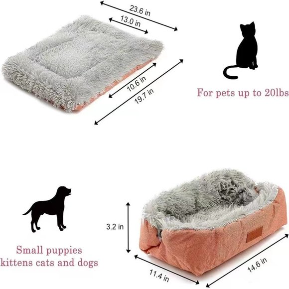 Folding Cat Bed House 2 in 1 Super softy winter Bed - Picture 3 of 6